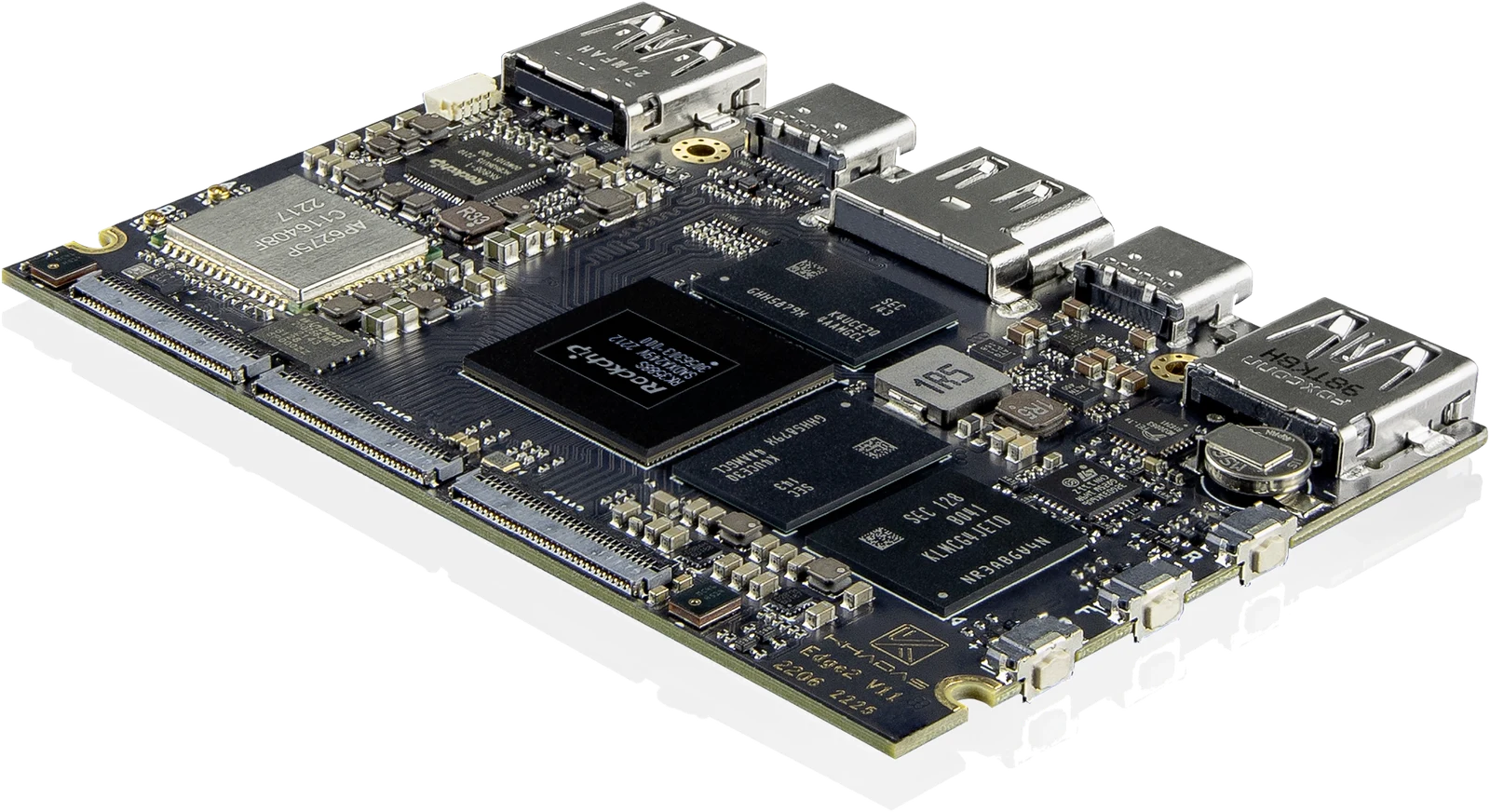 Edge 2 board at an angle, stand-in for the community build